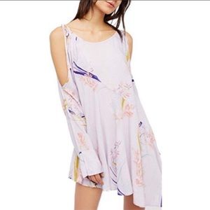 Free People Clear Skies Lilac Cold Shoulder Tunic Dress